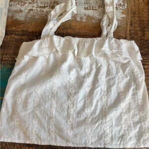 White Ruffled Sleeveless Top